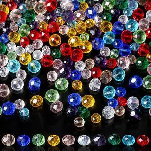 1000Pcs 6/8mm Mixed AB Glass Crystal Beads Faceted Rondelle Bulk 1000Pcs 6/8mm Mixed AB Glass Crystal Beads Faceted Rondelle Bulk