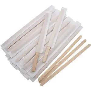 Individually Paper Wrapped Wooden Coffee Stirrers 7 Inch Pack 500, Disposable Wood Sticks for Coffee/Tea/Hot Beverage/Hot Chocolate/Cold Drinks, Wood Blenders for butter sugar,Craft Stick Individually Paper Wrapped Wooden Coffee Stirrers 7 Inch Pack 500, Disposable Wood Sticks for Coffee/Tea/Hot Beverage/Hot Chocolate/Cold Drinks, Wood Blenders for butter sugar,Craft Stick