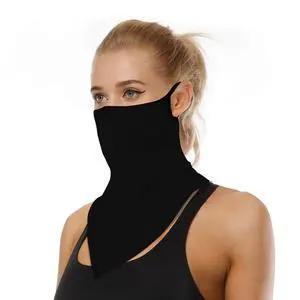 Solid Black Neck Gaiter Face Mask Covering Bandanas for Men Women Summer UV Face Scarf Mask Cover Ear Loop Hole Triangle Facemask Headwear for Fishing Running Cycling Hiking Solid Black Neck Gaiter Face Mask Covering Bandanas for Men Women Summer UV Face Scarf Mask Cover Ear Loop Hole Triangle Facemask Headwear for Fishing Running Cycling Hiking