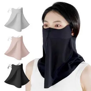 UV Sun Protection Face Mask with Neck Coverage UPF 50+ Face Shield Breathable Design for Summer Outdoor Activities Black UV Sun Protection Face Mask with Neck Coverage UPF 50+ Face Shield Breathable Design for Summer Outdoor Activities Black