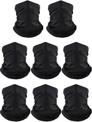 8 Pcs Summer Camo Neck Gaiter Scarf Bandanas for Men Sun Hoods Balaclava Cooling Breathable Face Mask Outdoor Sports (Simple, Black) 8 Pcs Summer Camo Neck Gaiter Scarf Bandanas for Men Sun Hoods Balaclava Cooling Breathable Face Mask Outdoor Sports (Simple, Black)