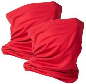 2 Pack Neck Gaiter Face Mask Scarf Reusable Bandanas Tube UV Protection Headwear Balaclava Outdoor Sport for Men and Women Red 2 Pack Neck Gaiter Face Mask Scarf Reusable Bandanas Tube UV Protection Headwear Balaclava Outdoor Sport for Men and Women Red