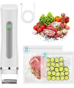 Compact Vacuum Sealer for Food with 30 Reusable Bags,Portable Handheld Vacuum Mashine Food saver for 10X Preservation & Fresh, Powerful 80Kpa Compact Vacuum Sealer for Food with 30 Reusable Bags,Portable Handheld Vacuum Mashine Food saver for 10X Preservation & Fresh, Powerful 80Kpa