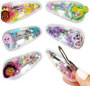 Disney 100 Hair Accessories For Girls, 6pc Cute Hair Clips with Favorite Disney Figures Character Charms, Magical Confetti Hair Clips for Kids, Ages 3+ Disney 100 Hair Accessories For Girls, 6pc Cute Hair Clips with Favorite Disney Figures Character Charms, Magical Confetti Hair Clips for Kids, Ages 3+