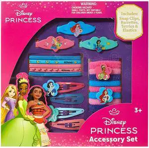 Disney Girls' Hair Accessories Set - 20 Pack Featuring Disney Princesses - Includes 3 Barrettes, 4 Snap Clips, 5 Elastics, 8 Terry Ponies - Everyday Wear, Special Occasions, Ages 3+ Disney Girls' Hair Accessories Set - 20 Pack Featuring Disney Princesses - Includes 3 Barrettes, 4 Snap Clips, 5 Elastics, 8 Terry Ponies - Everyday Wear, Special Occasions, Ages 3+