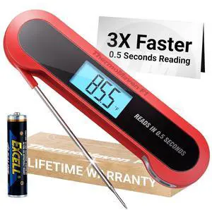 Professional 3X Faster 0.5sec Instant Read Meat Thermometer Digital, High Accuracy ±0.5°F, IP67 Waterproof, Auto Wake/Sleep & Rotate Display, NSF & NIST Certified, Backlight Fry Oil Candy Thermometer Professional 3X Faster 0.5sec Instant Read Meat Thermometer Digital, High Accuracy ±0.5°F, IP67 Waterproof, Auto Wake/Sleep & Rotate Display, NSF & NIST Certified, Backlight Fry Oil Candy Thermometer