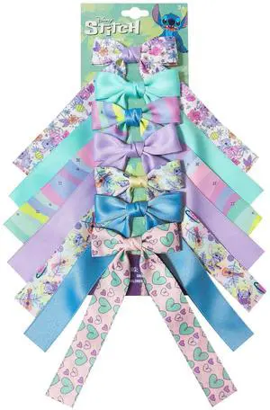 Disney Lilo & Stitch Printed Long Tail Hair Bow Set for Girls - Printed Bows with Alligator Clips - Cute Hair Accessories for Kids Ages 3+ Disney Lilo & Stitch Printed Long Tail Hair Bow Set for Girls - Printed Bows with Alligator Clips - Cute Hair Accessories for Kids Ages 3+