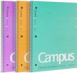 Spiral Notebooks, 3 Pack 10-1/2" x 8" Lined Notebooks Wide Ruled Spiral Notebooks, 3 Pack 10-1/2" x 8" Lined Notebooks Wide Ruled