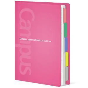 5 Subject Spiral Notebook, Campus A4 Refillable Journal with 5 Tab Dividers, Up to 65 Sheet Capacity, 50 Sheets in 7mm Dotted Ruled Loose Leaf Paper, Pink 5 Subject Spiral Notebook, Campus A4 Refillable Journal with 5 Tab Dividers, Up to 65 Sheet Capacity, 50 Sheets in 7mm Dotted Ruled Loose Leaf Paper, Pink