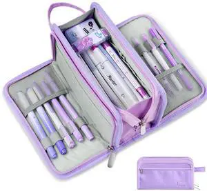 Large Pencil Case, Pencil Pouch, Pencil Bag, Pencil Box, Pure Purple Large Pencil Case, Pencil Pouch, Pencil Bag, Pencil Box, Pure Purple