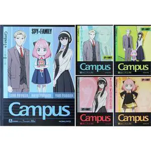 Composition Notebooks, 5 Pack Campus Semi-B5 Comp Book with Dot A 7mm Ruled, 30 Sheets, School Lined Notebook Spy x Family Limited Edition, Journal Notebook for Women Work Study Note Taking Composition Notebooks, 5 Pack Campus Semi-B5 Comp Book with Dot A 7mm Ruled, 30 Sheets, School Lined Notebook Spy x Family Limited Edition, Journal Notebook for Women Work Study Note Taking
