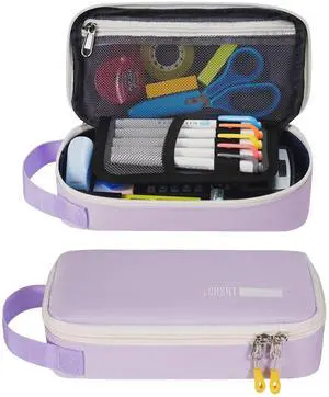 Pencil Case for Men Women, Large Pen Bag for Adults, Portable Pencil Pouch Aesthetic with Handle, Zipper Cases for Office Organizer Light Purple for Girls Pencil Case for Men Women, Large Pen Bag for Adults, Portable Pencil Pouch Aesthetic with Handle, Zipper Cases for Office Organizer Light Purple for Girls
