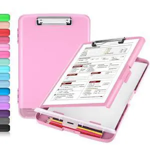 Clipboard with Storage, Clip Board 8.5 x 11 with Pen Holder, Plastic Organization Case Box for Letter Legal A4 Size Paper, Low Profile Clip, Nurses Teachers Must Haves, School & Office Supplies Clipboard with Storage, Clip Board 8.5 x 11 with Pen Holder, Plastic Organization Case Box for Letter Legal A4 Size Paper, Low Profile Clip, Nurses Teachers Must Haves, School & Office Supplies