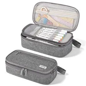 Double Layer Large Big Capacity Pencil Case Pouch Bag with Double Zipper Double Layer Large Big Capacity Pencil Case Pouch Bag with Double Zipper