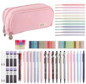 Pink Pencil Case with Supplies for College & Nursing Students 39ct Pink Pencil Case with Supplies for College & Nursing Students 39ct