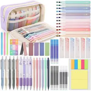 61PCS Aesthetic College School Supplies Set with Cute Pencil Case 61PCS Aesthetic College School Supplies Set with Cute Pencil Case