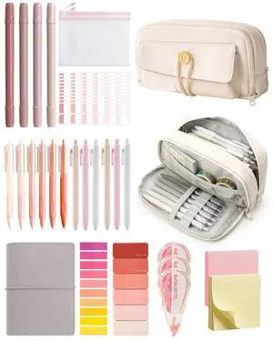 42pcs Cute Pencil Case, Large Capacity Study Pouch Bag with 4-Compartments, Portable Soft Canvas Easy Carry for Library and Office Supplies Kit, Elegant Aesthetic Study for Women (beige) 42pcs Cute Pencil Case, Large Capacity Study Pouch Bag with 4-Compartments, Portable Soft Canvas Easy Carry for Library and Office Supplies Kit, Elegant Aesthetic Study for Women (beige)