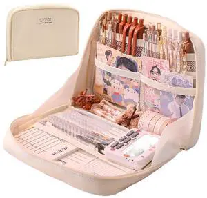 Pencil Case Pouch Box Cute Kawaii Large Capacity Aesthetic Zipper Pen Holder Organizer Bag for Office Workspace Supplies Desk Accessories Travel (Light Grey) Pencil Case Pouch Box Cute Kawaii Large Capacity Aesthetic Zipper Pen Holder Organizer Bag for Office Workspace Supplies Desk Accessories Travel (Light Grey)