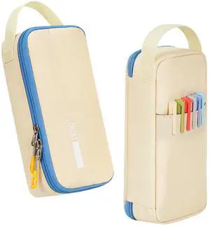 Large Capacity Pencil Case with Hidden Pocket, 1200D Oxford Fabric Zipper Pencil Pouch with Handle, Multi-Pocket Stationery Organizer for Office, College, Travel and Daily Carry, Beige Large Capacity Pencil Case with Hidden Pocket, 1200D Oxford Fabric Zipper Pencil Pouch with Handle, Multi-Pocket Stationery Organizer for Office, College, Travel and Daily Carry, Beige