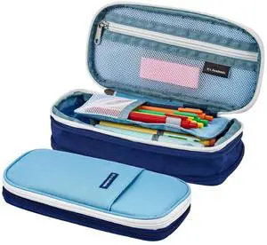 Expanding Pencil Case, For Office & School Supplies, Travel Organizer Bag, Compact, High Capacity, Blue Expanding Pencil Case, For Office & School Supplies, Travel Organizer Bag, Compact, High Capacity, Blue