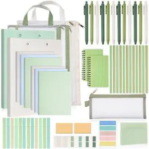 54 Pcs Aesthetic College School Supplies Back to School Set,Green 54 Pcs Aesthetic College School Supplies Back to School Set,Green