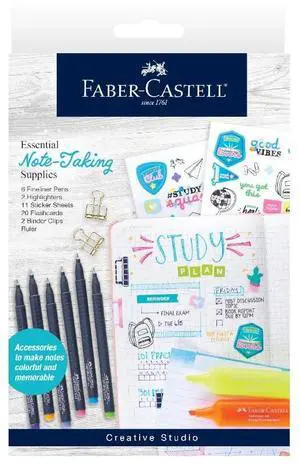 Essential Note Taking Supplies - Studying Essentials Set with 6 Fineliner Journal Pens, College School Supplies, Stationary and Planner Accessories Essential Note Taking Supplies - Studying Essentials Set with 6 Fineliner Journal Pens, College School Supplies, Stationary and Planner Accessories