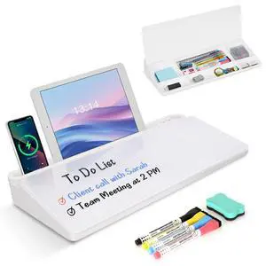 Desktop Glass Whiteboard with Storage, Desk Dry Erase White Board Stand Desktop Glass Whiteboard with Storage, Desk Dry Erase White Board Stand