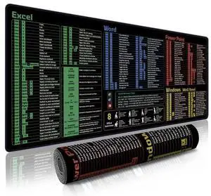 Office Shortcut Mouse Pad - 200+ Hotkeys for Excel/Word/PPT/Windows, 31.5"×11.8" XL, Waterproof Anti - Slip Stitched Edge, 8 Desk Exercises for Efficiency Office Shortcut Mouse Pad - 200+ Hotkeys for Excel/Word/PPT/Windows, 31.5"×11.8" XL, Waterproof Anti - Slip Stitched Edge, 8 Desk Exercises for Efficiency