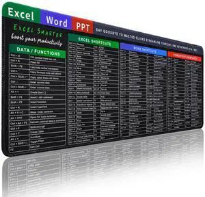 Excel Cheat Sheet Desk Pad, Large Shortcuts Mouse Pad for Desktop Excel Cheat Sheet Desk Pad, Large Shortcuts Mouse Pad for Desktop