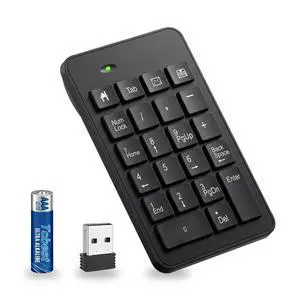 Wireless Number Pad with Battery, Enhanced Efficiency with 23 Keys Numeric Keypad Upgraded Version of 10 key USB Keyboard Financial Accounting Numpad for Laptop, PC, Notebook, Desktop,Surface Pro Wireless Number Pad with Battery, Enhanced Efficiency with 23 Keys Numeric Keypad Upgraded Version of 10 key USB Keyboard Financial Accounting Numpad for Laptop, PC, Notebook, Desktop,Surface Pro