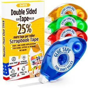 Double Sided Tape Scrapbook Tape Roller, Adhesive Glue Runner, Scrapbooking Journaling Supplies, Must Have Glue Tape Roller for Paper Art & Craft Card Making Gift Wrapping Office School Home Double Sided Tape Scrapbook Tape Roller, Adhesive Glue Runner, Scrapbooking Journaling Supplies, Must Have Glue Tape Roller for Paper Art & Craft Card Making Gift Wrapping Office School Home