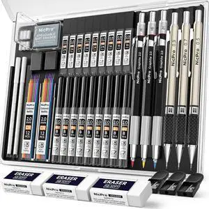 35PCS Art Mechanical Pencil Set, 3 PCS Metal Drafting Pencil 35PCS Art Mechanical Pencil Set, 3 PCS Metal Drafting Pencil