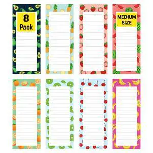 8 Magnetic Notepads Notepads for Grocery List, Shopping List, To-Do List, Reminders -Strong Magnetic Back- Memo Notepad with Realistic Fruit Designs | 25 Sheets per Pad 7.5 x 3.5 inch (8 Pack) 8 Magnetic Notepads Notepads for Grocery List, Shopping List, To-Do List, Reminders -Strong Magnetic Back- Memo Notepad with Realistic Fruit Designs | 25 Sheets per Pad 7.5 x 3.5 inch (8 Pack)