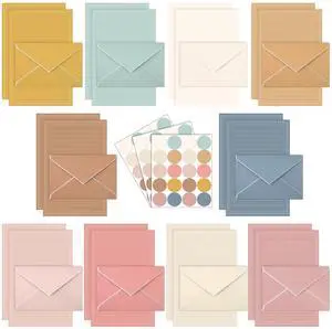 160 Packs Stationery Paper Set (50 Double Sided Stationery Writing Papers 50 Matching Envelopes) 60 Round Dot Sticker, 10 Design (5.5 x 8.25 Inch,Boho Color) 160 Packs Stationery Paper Set (50 Double Sided Stationery Writing Papers 50 Matching Envelopes) 60 Round Dot Sticker, 10 Design (5.5 x 8.25 Inch,Boho Color)