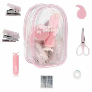 Christmas Gifts 7pcs Mini Stationary Kit with Compact Scissors Hole Punch Portable Stapler Mini School Supplies Kit Pink Stapler and Tape Dispenser Set for Students (Pink) Christmas Gifts 7pcs Mini Stationary Kit with Compact Scissors Hole Punch Portable Stapler Mini School Supplies Kit Pink Stapler and Tape Dispenser Set for Students (Pink)