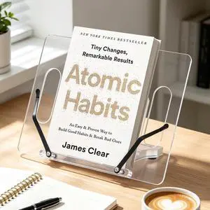 Portable Acrylic Book Stand for Reading, Cookbooks, Magazines & Tablets Portable Acrylic Book Stand for Reading, Cookbooks, Magazines & Tablets