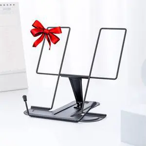 Metal Book Stand for Desk, Adjustable Reading Rest Book Holder, Portable Cookbook Documents Holder, Sturdy Typing Stand for Recipes Textbooks Tablet Music Books with Page Clips (Black) Metal Book Stand for Desk, Adjustable Reading Rest Book Holder, Portable Cookbook Documents Holder, Sturdy Typing Stand for Recipes Textbooks Tablet Music Books with Page Clips (Black)