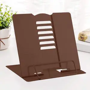 Desk Book Stand Metal Reading Rest Book Holder Adjustable Cookbook Documents Holder Portable Sturdy Bookstands for Recipes Textbooks Tablet Music Books with Page Clips (Brown) Desk Book Stand Metal Reading Rest Book Holder Adjustable Cookbook Documents Holder Portable Sturdy Bookstands for Recipes Textbooks Tablet Music Books with Page Clips (Brown)