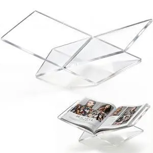 Acrylic Desktop Book Stand, Clear Angled Book Holder Display for Cookbooks, Magazines & Art Books, 12×7×5 in Slim Transparent Reading Stand for Desk & Coffee Table Acrylic Desktop Book Stand, Clear Angled Book Holder Display for Cookbooks, Magazines & Art Books, 12×7×5 in Slim Transparent Reading Stand for Desk & Coffee Table