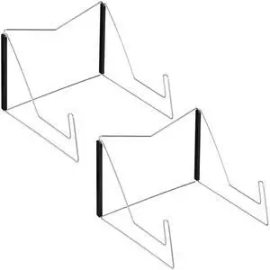 2 Pieces Fold-n-Stow Book Stands, Adjustable Portable Reading Stand, Small Metal Music Book Easel Display Holder for Kitchen Countertops(Black) 2 Pieces Fold-n-Stow Book Stands, Adjustable Portable Reading Stand, Small Metal Music Book Easel Display Holder for Kitchen Countertops(Black)