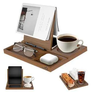 Acacia Book Nook Reading Valet Stand, Wooden Book Stand for Reading Rest, Triangle Books Holder with Cup, Pen, Phone & Earphone Holder, for Nightstand Bedside Desk Library and Book Lover Gifts Acacia Book Nook Reading Valet Stand, Wooden Book Stand for Reading Rest, Triangle Books Holder with Cup, Pen, Phone & Earphone Holder, for Nightstand Bedside Desk Library and Book Lover Gifts