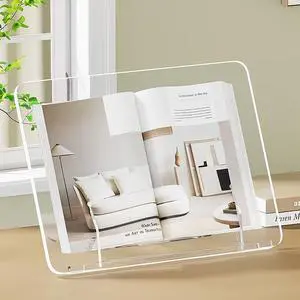 Acrylic Book Stand for Reading,Portable Book Page Holder,Adjustable Display Stands for Cookbook,Document,Recipe,Tablets (Medium) Acrylic Book Stand for Reading,Portable Book Page Holder,Adjustable Display Stands for Cookbook,Document,Recipe,Tablets (Medium)