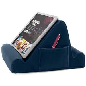 Tablet Lap Cushion - Tablet/Phone/Ebook Holder for Bed, Flights, and Travel, Memory Foam Lap Desk for Reading and Hands Free Viewing, Compatible iPad and Kindle Accessories, Blue Tablet Lap Cushion - Tablet/Phone/Ebook Holder for Bed, Flights, and Travel, Memory Foam Lap Desk for Reading and Hands Free Viewing, Compatible iPad and Kindle Accessories, Blue