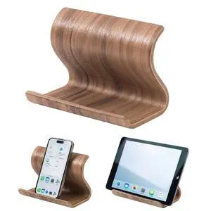 Bamboo Cell Phone Stand, Wooden Tablet Holder for Desk Bamboo Cell Phone Stand, Wooden Tablet Holder for Desk