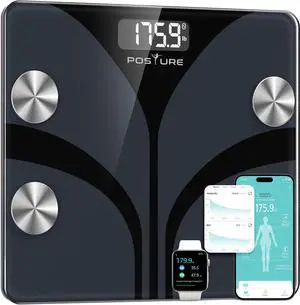 Scale for Body Weight, Digital Bathroom Smart Scale, 13 Body Composition Analyzer Sync Weight Scale BMI Health Monitor Sync Apps 400lbs - Black Scale for Body Weight, Digital Bathroom Smart Scale, 13 Body Composition Analyzer Sync Weight Scale BMI Health Monitor Sync Apps 400lbs - Black