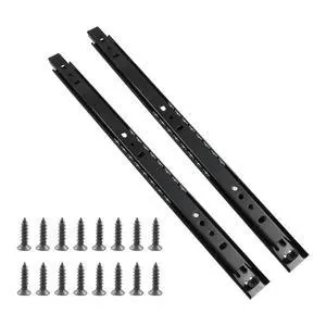 1 Pair Drawer Slides 14 Inch, 2 Section Black Drawer Rails Full Extension Ball Bearing Dresser Drawer Slide Glides, Drawer Runners, Side Mounting 1 Pair Drawer Slides 14 Inch, 2 Section Black Drawer Rails Full Extension Ball Bearing Dresser Drawer Slide Glides, Drawer Runners, Side Mounting