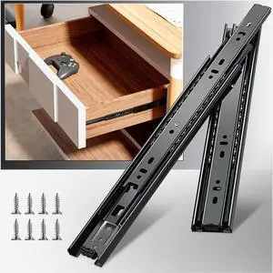 3-Fold Full Extension Drawer Slides Ball Bearing 1024 Inch 100 LB 3-Fold Full Extension Drawer Slides Ball Bearing 1024 Inch 100 LB