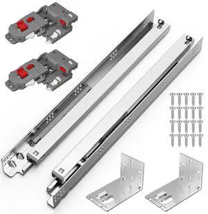 9 12 15 18 21 Inch Undermount Soft Close Drawer Slides, Full Extension 3D Locking Device, Concealed Bottom Mount Rails for face Frame Cabinet, Rear Mount Brackets, 100 LB, 15 inch-1 Pair 9 12 15 18 21 Inch Undermount Soft Close Drawer Slides, Full Extension 3D Locking Device, Concealed Bottom Mount Rails for face Frame Cabinet, Rear Mount Brackets, 100 LB, 15 inch-1 Pair