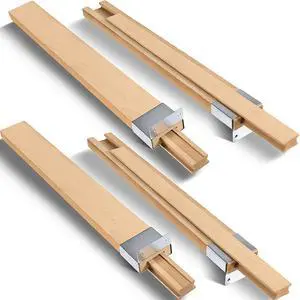 4 Pcs 16 Inches (Actually 40cm) Wooden Drawer Slides Bottom Mount Classic Center Guide Track with Metal Slide Glides Traditional Wood Drawer Rails for Dresser Replacement 4 Pcs 16 Inches (Actually 40cm) Wooden Drawer Slides Bottom Mount Classic Center Guide Track with Metal Slide Glides Traditional Wood Drawer Rails for Dresser Replacement