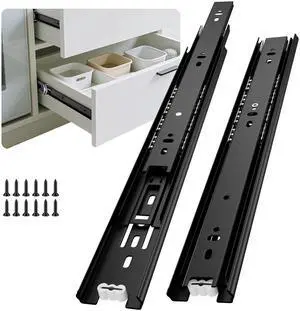 Black Heavy Duty Drawer Slides 12 Inch 1 Pair Side Mount 100LB Black Heavy Duty Drawer Slides 12 Inch 1 Pair Side Mount 100LB
